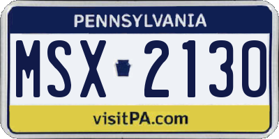 PA license plate MSX2130