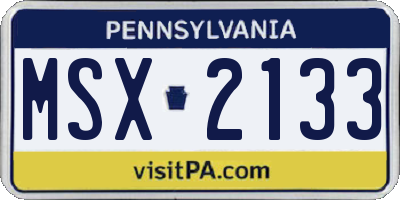 PA license plate MSX2133