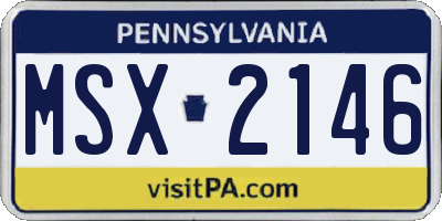 PA license plate MSX2146
