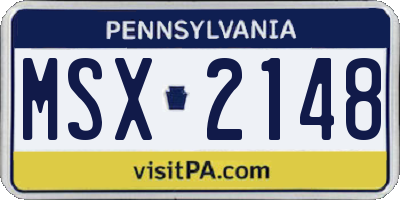 PA license plate MSX2148