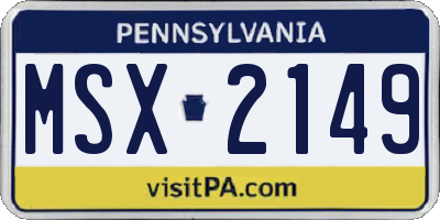 PA license plate MSX2149