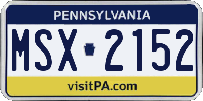 PA license plate MSX2152