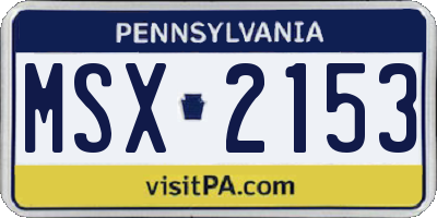 PA license plate MSX2153