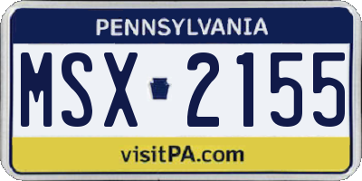 PA license plate MSX2155