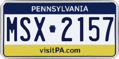 PA license plate MSX2157