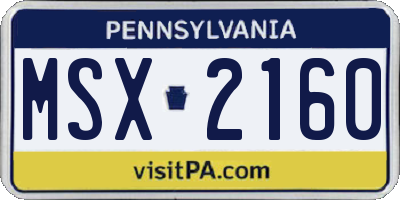 PA license plate MSX2160