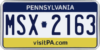 PA license plate MSX2163