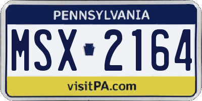 PA license plate MSX2164