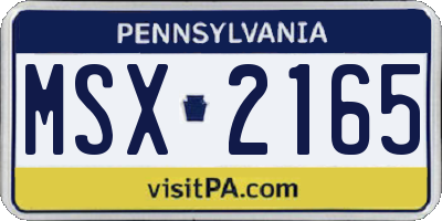 PA license plate MSX2165