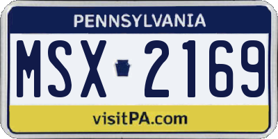 PA license plate MSX2169