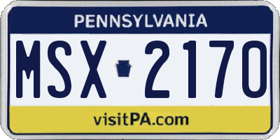 PA license plate MSX2170