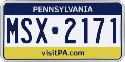 PA license plate MSX2171