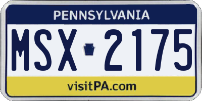 PA license plate MSX2175