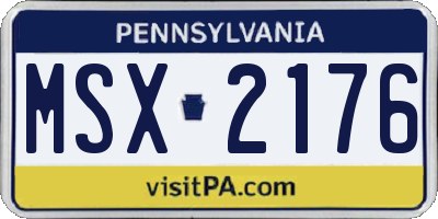 PA license plate MSX2176