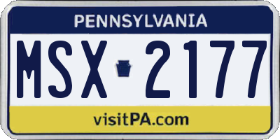 PA license plate MSX2177