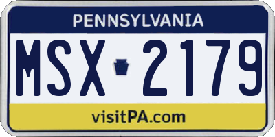 PA license plate MSX2179