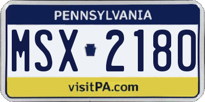 PA license plate MSX2180