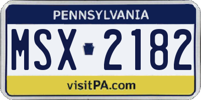 PA license plate MSX2182