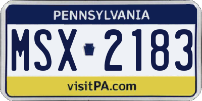 PA license plate MSX2183