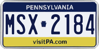 PA license plate MSX2184