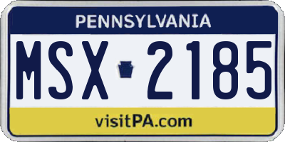 PA license plate MSX2185