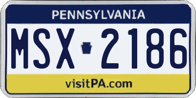 PA license plate MSX2186