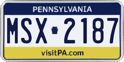 PA license plate MSX2187