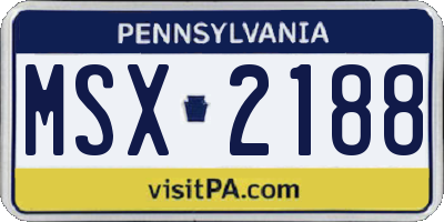 PA license plate MSX2188