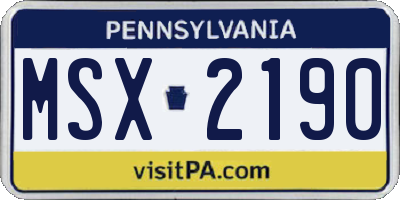 PA license plate MSX2190