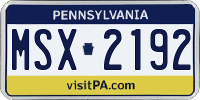 PA license plate MSX2192