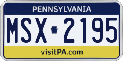 PA license plate MSX2195