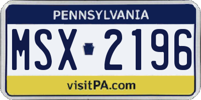 PA license plate MSX2196
