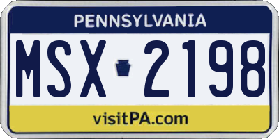 PA license plate MSX2198