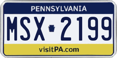 PA license plate MSX2199