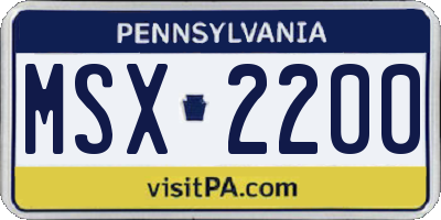 PA license plate MSX2200