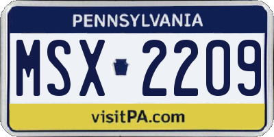 PA license plate MSX2209