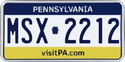 PA license plate MSX2212