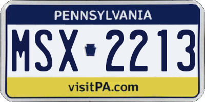 PA license plate MSX2213