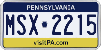 PA license plate MSX2215