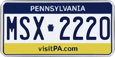 PA license plate MSX2220