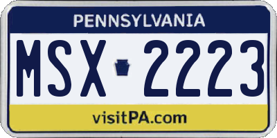 PA license plate MSX2223