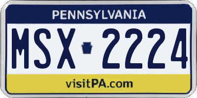 PA license plate MSX2224