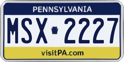 PA license plate MSX2227