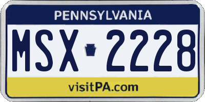 PA license plate MSX2228