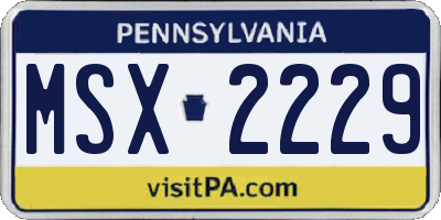 PA license plate MSX2229