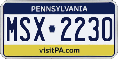 PA license plate MSX2230