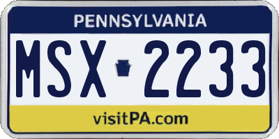 PA license plate MSX2233