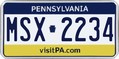 PA license plate MSX2234