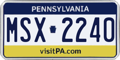 PA license plate MSX2240