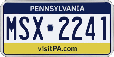 PA license plate MSX2241